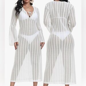 Full length, crochet style swim cover-up